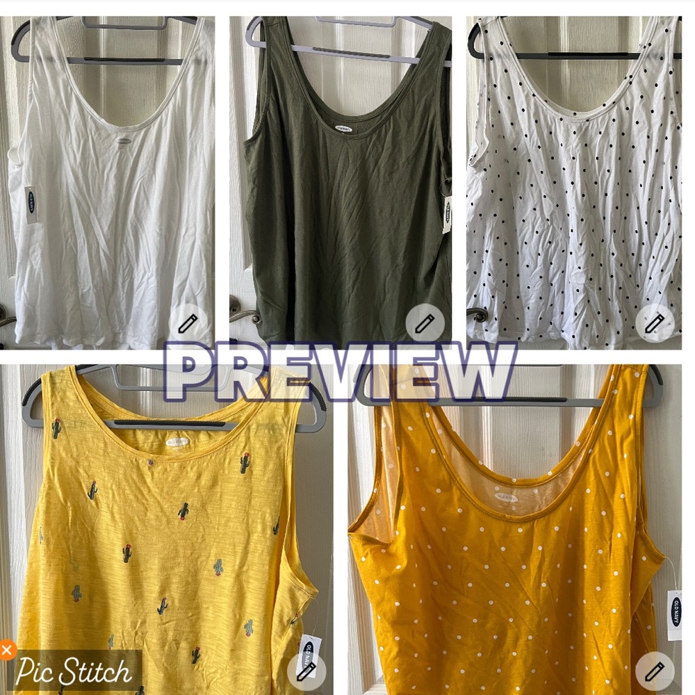 ALL 5 for $15 That’s $3 a Top, GREAT DEAL NWT XXL Women’s Old Navy Tank 5 Colors